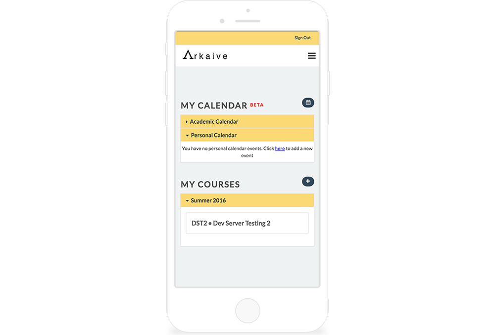 Mobile Courses Page